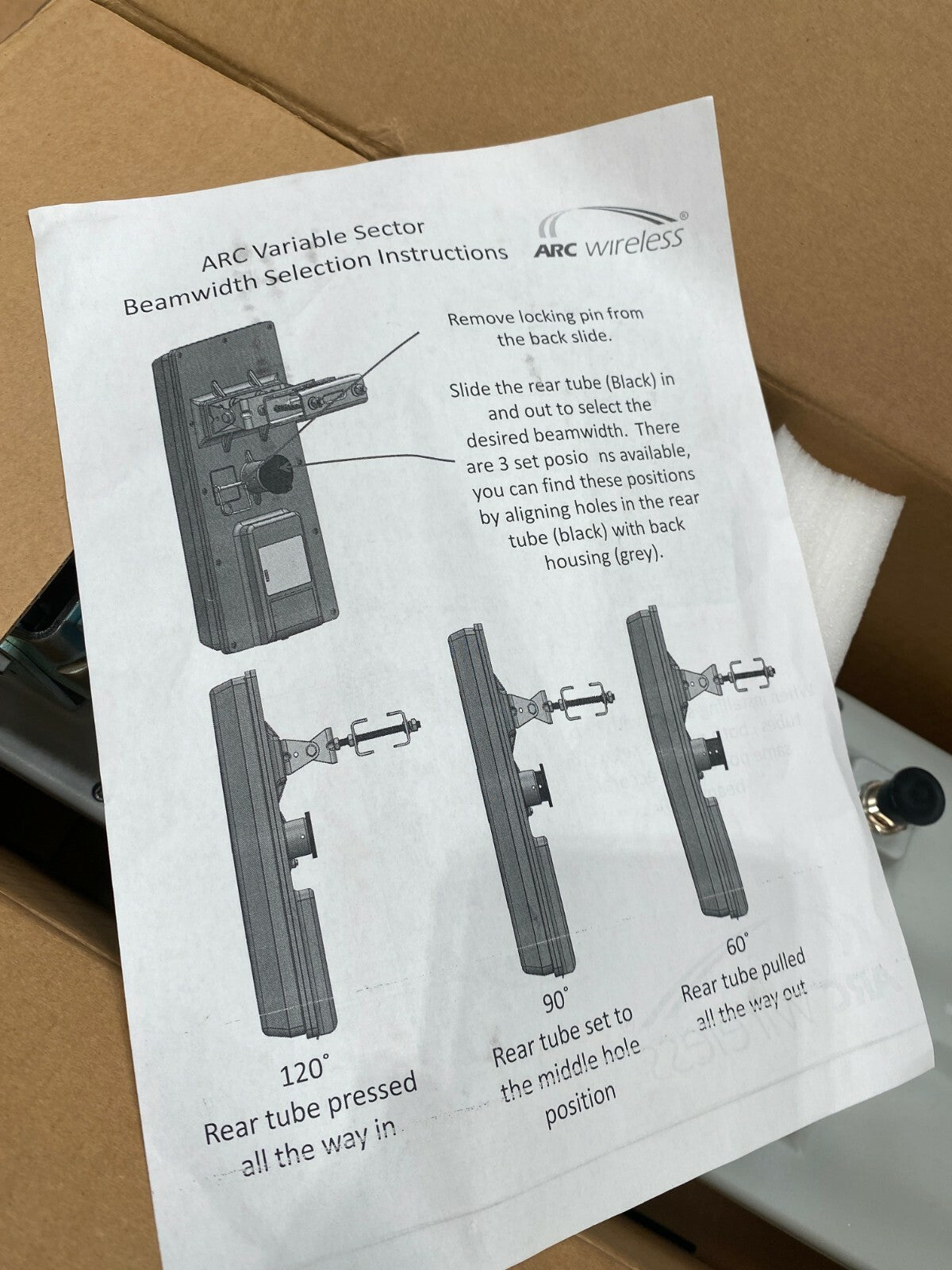 ARC Wireless ARC - VS2418SD1 ARCFlex18 - 16dBi 2.4GHz DP VariableSector VS2418 - KLR Automation