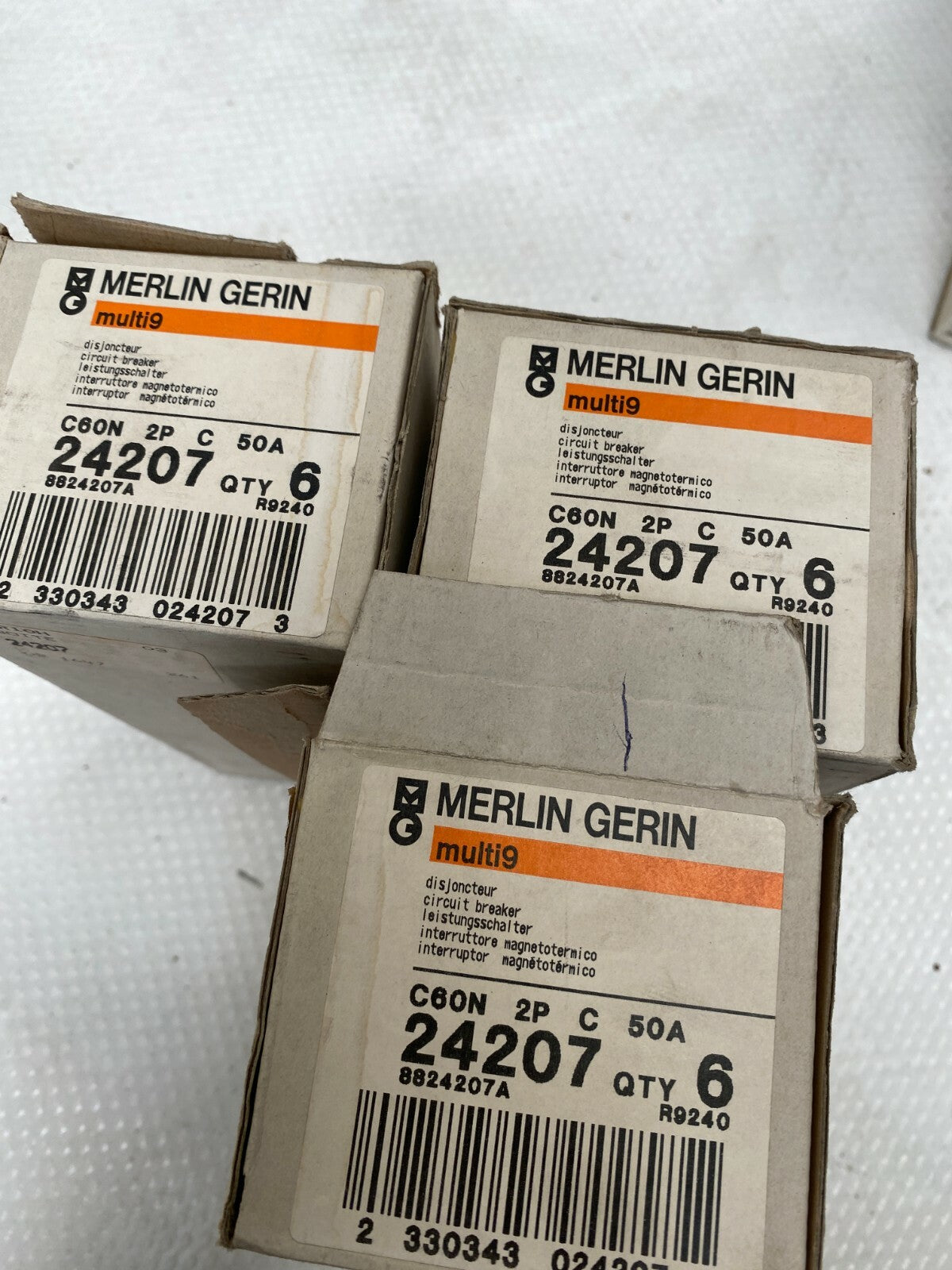 6 pc x Merlin Gerin Schneider multi 9 24207 C60N 2P C 50A 