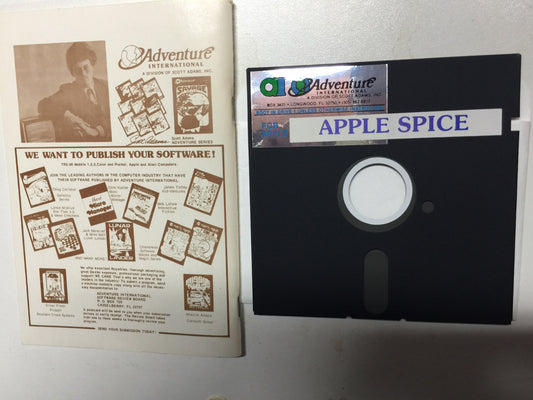 APPLE SPICE ~ Apple II 2+ DISK ~ Scott Adams ~ ADVENTURE INTERNATIONAL - Lankhor