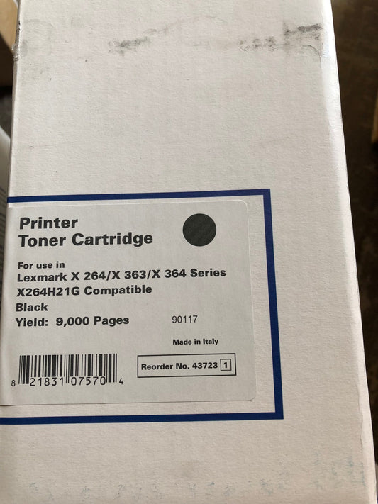 Printer toner cartridge LEXMARK série X264 X363 X364 black 9000 pages X264H21G - KLR Automation