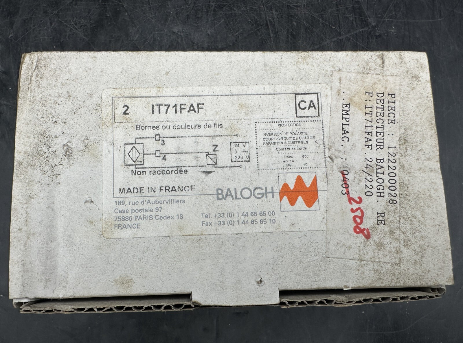 BALOGH IT71FAF DETECTEUR x1pc - KLR Automation