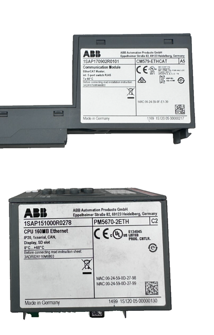 ABB PM5670 1SAP151000R0278 CPU 160MB ETHERNET + TB5620-2ETH + TA524 + CM579