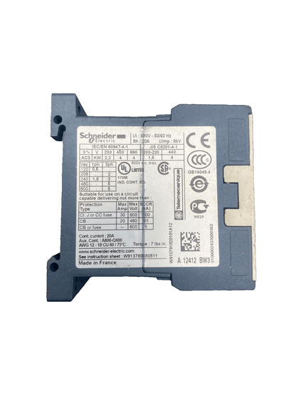 SCHNEIDER ELECTRIC LP4K09 10BW3 CONTACTEUR x2pc - KLR Automation
