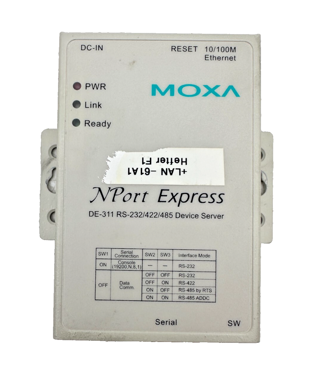 MOXA NPORT EXPRESS DE-311 RS-232/422/485 DEVICE SERVER
