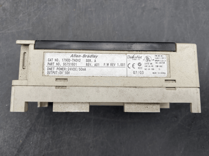 ALLEN BRADLEY 1790D - TN0V2 SER.A 95751601 REV.A01 F/W REV 1.001 OUTPUT ANALOG VOL - KLR Automation