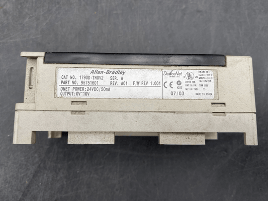 ALLEN BRADLEY 1790D - TN0V2 SER.A 95751601 REV.A01 F/W REV 1.001 OUTPUT ANALOG VOL - KLR Automation