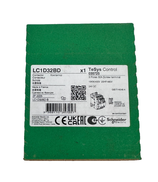 SCHNEIDER ELECTRIC LC1D32BD CONTACTEUR TESYS 035725 24VDC 15kW