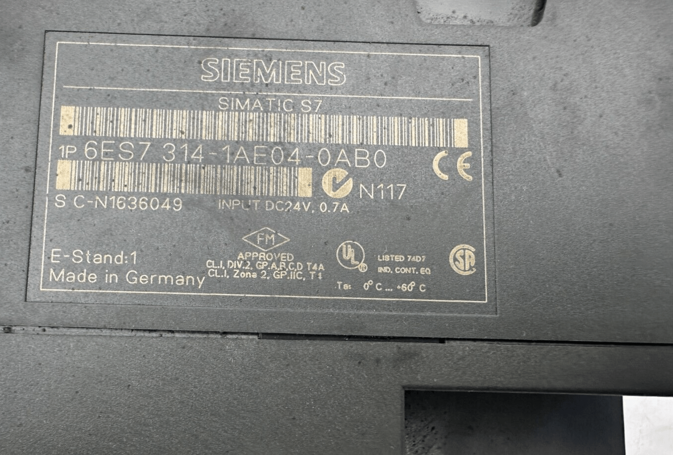SIEMENS 6ES7314 - 1AE04 - 0AB0 CPU314 - KLR Automation