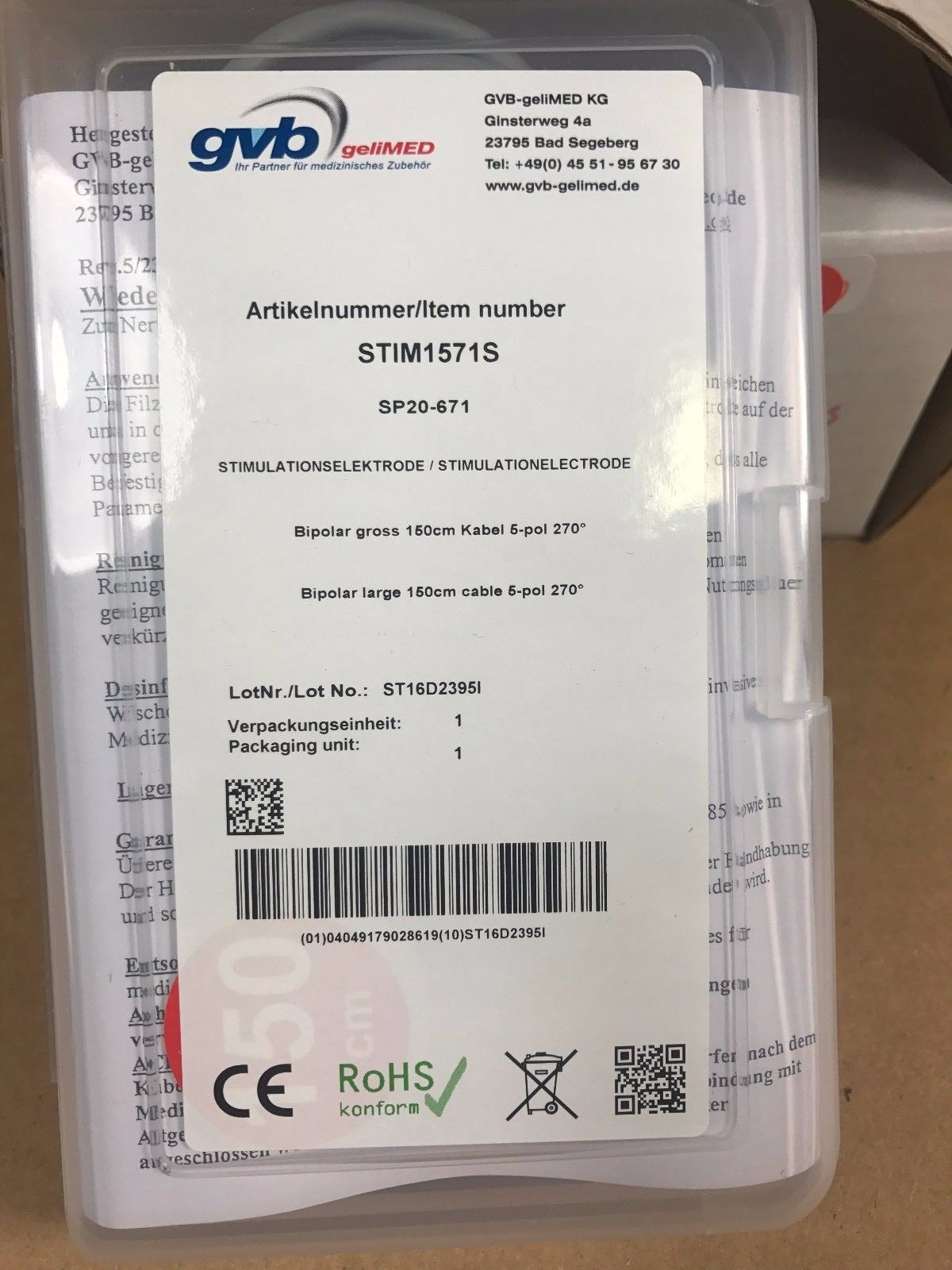 GVB Gelimed STIM1571S Electrodes