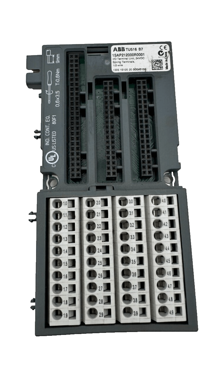 ABB TU516 1SAP212000R0001 I/O TERMINAL UNIT 24VDC SPRING TERMINALS x1pc - KLR Automation