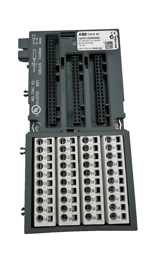 ABB TU516 1SAP212000R0001 I/O TERMINAL UNIT 24VDC SPRING TERMINALS x1pc - KLR Automation