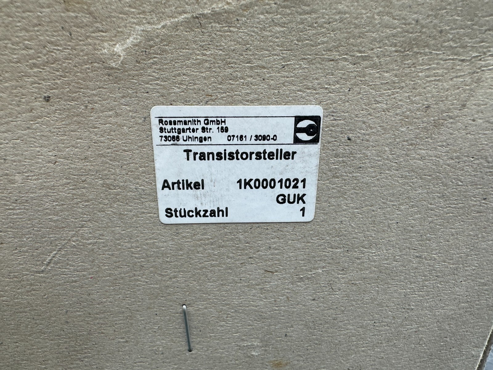 ROSSMANITH 1K0001021 GUK TRANSISTORSTELLER - KLR Automation