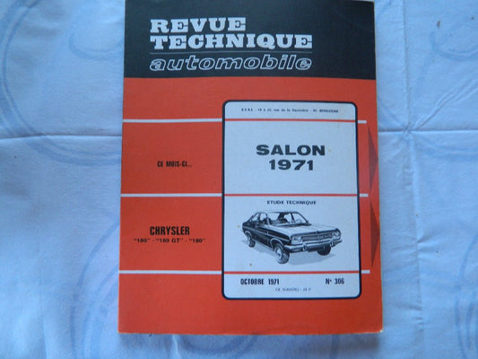 RTA revue technique automobile etat comme neuf CHRYSLER 160 - 160 GT - 180 n 306 - KLR Automation