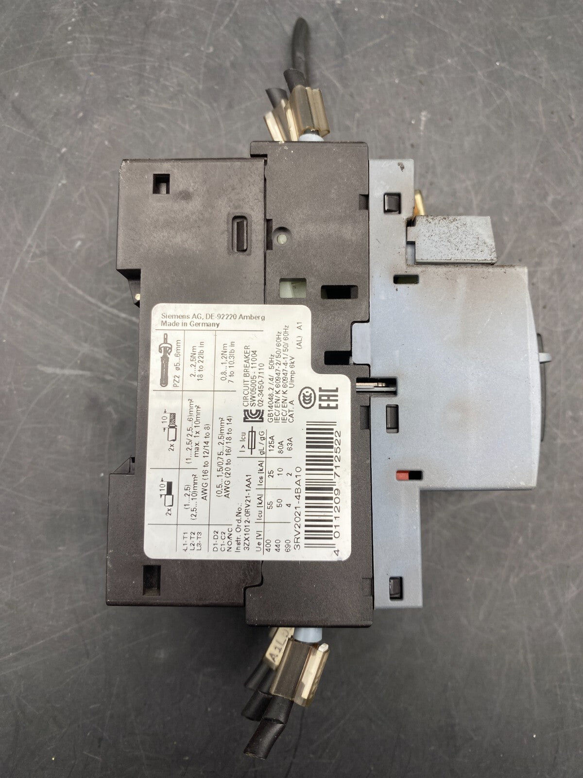 SIEMENS 3RV2021-4BA10 MOTOR BREAKER