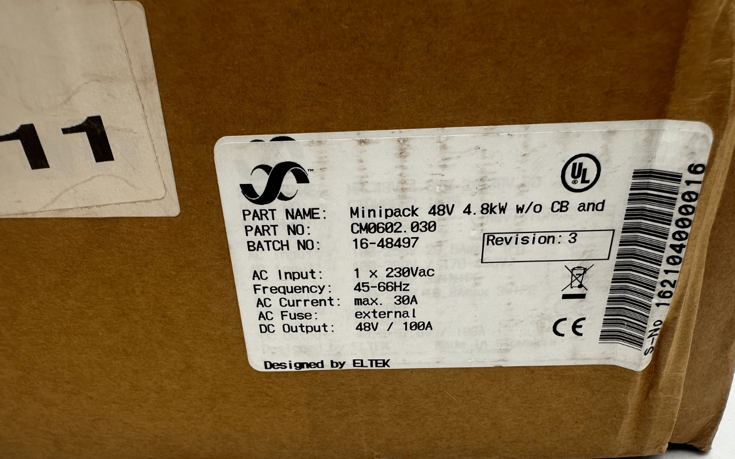 ELTEK SMARTPACK + MINIPACK 48V 4.8kW w/o CM0602.030 - KLR Automation