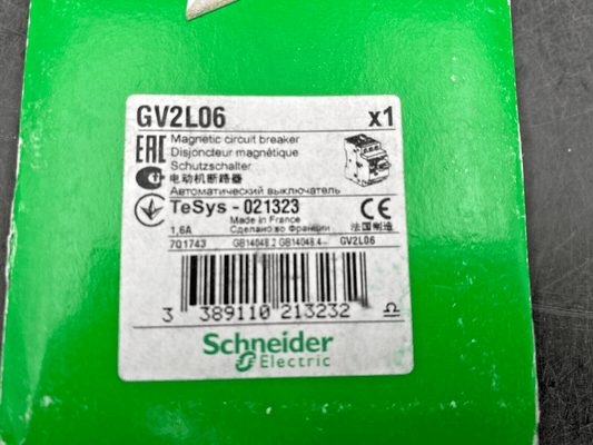LOT OF 2 NEW SCHNEIDER ELECTRIC GV2L06 TESYS 021323 MAGNETIC CIRCUIT BREAKER - KLR Automation