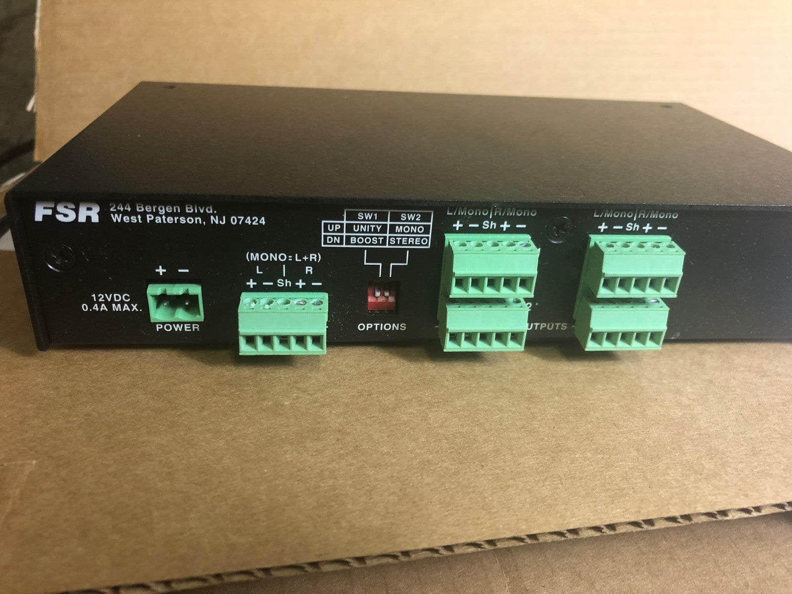 FSR SADA - 4 1x4 Stereo Audio Distribution Amplifier - KLR Automation