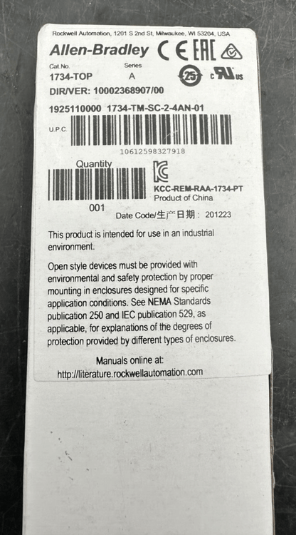 ALLEN - BRADLEY 1734 - TOP SERIE A VER: 10002368907/00 - KLR Automation