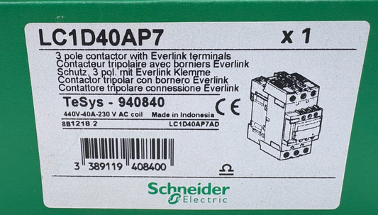 SCHNEIDER ELECTRIC CONTACTEUR TRIPOLAIRE LC1D40AP7 x1