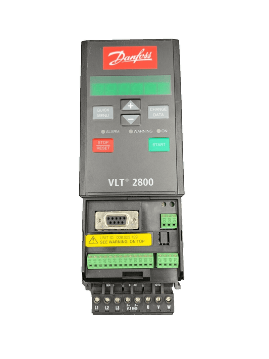 DANFOSS VLT 2800 VLT2815PT4B20SBR0DBF00A00 3.2/3.7A 2.6kVA INVERTER - KLR Automation