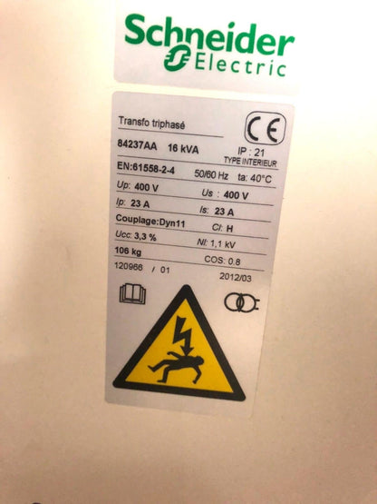 TransFormateur TRI CAP 16KVA PRI 400 SEC 400 SCHNEIDER ELECTRIC 84237 SCH84237 - KLR Automation