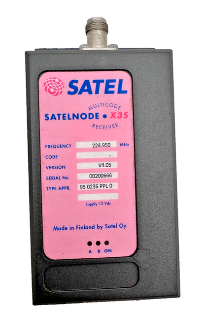 SATEL SATELNODE X3S 95 0236 PPL 0 V4.05 224.950MHz MULTICODE RECEIVER