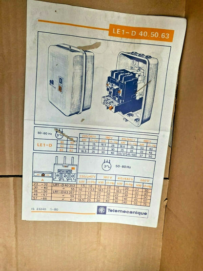 1pc x TeleMecanique  LE1D6335  11706 Enclosed Starter LE1-D 40.50.63