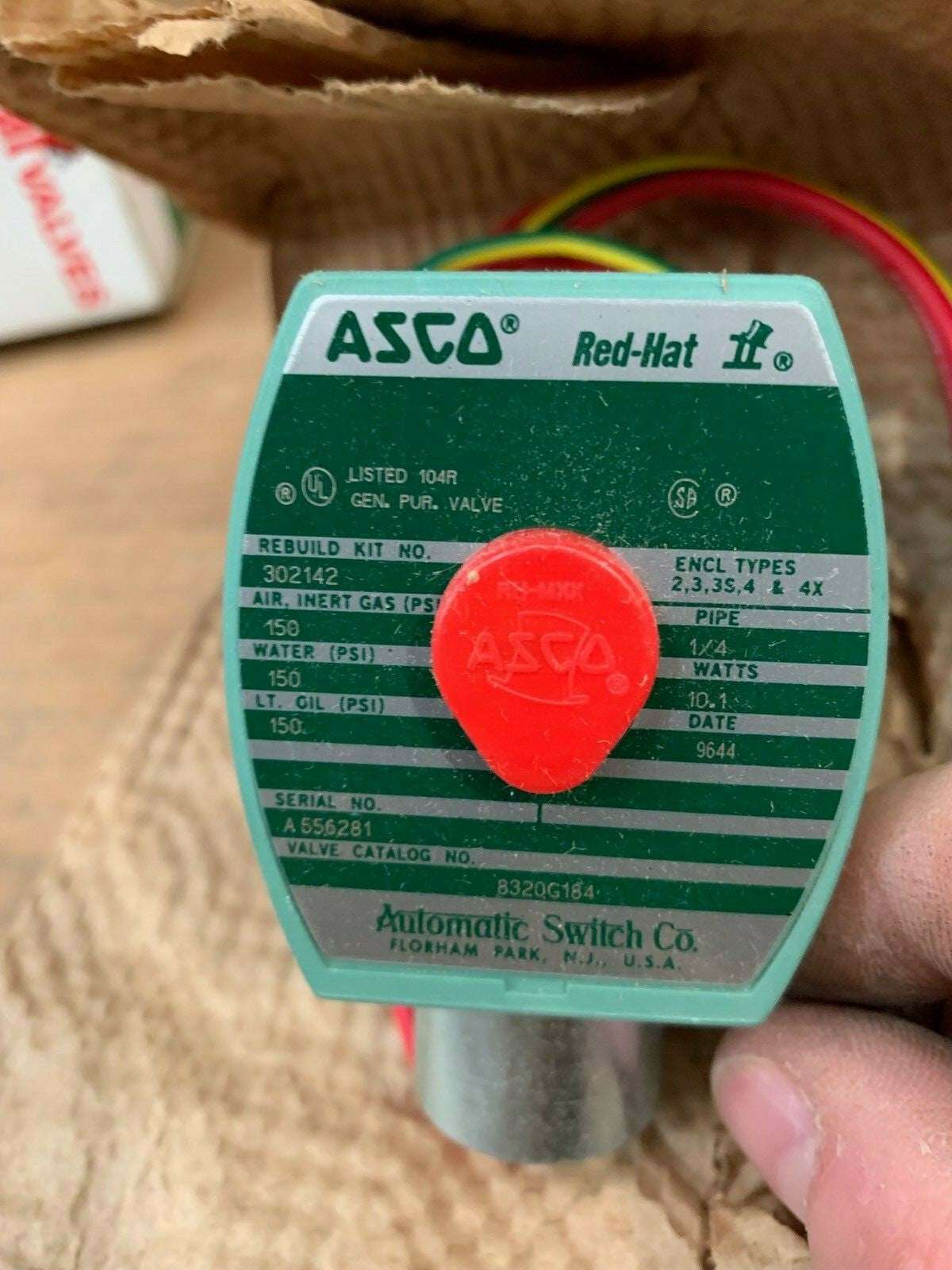 ASCO 8320G184 RED-HAT II 24V-DC 1/4 IN NPT SOLENOID VALVE 302142