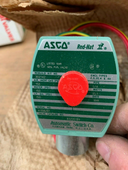 ASCO 8320G184 RED-HAT II 24V-DC 1/4 IN NPT SOLENOID VALVE 302142