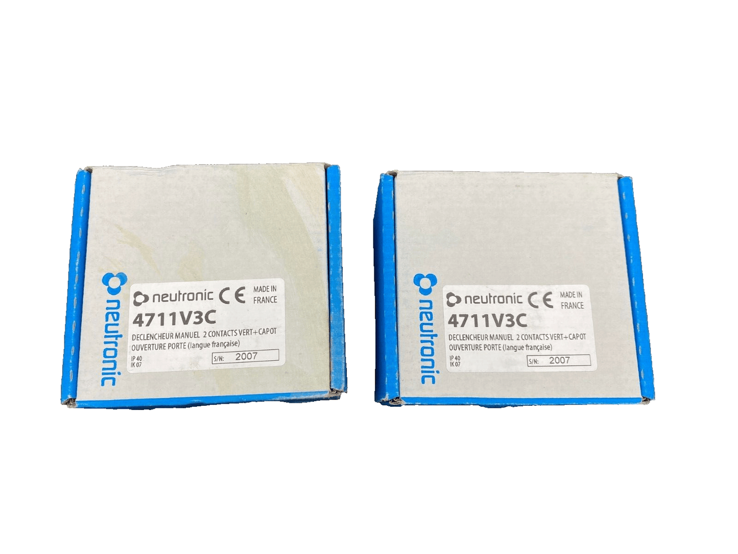 NEUTRONIC 4711V3C DECLENCHEUR MANUEL 2 CONTACTS VERT+CAPOT x2pc - KLR Automation