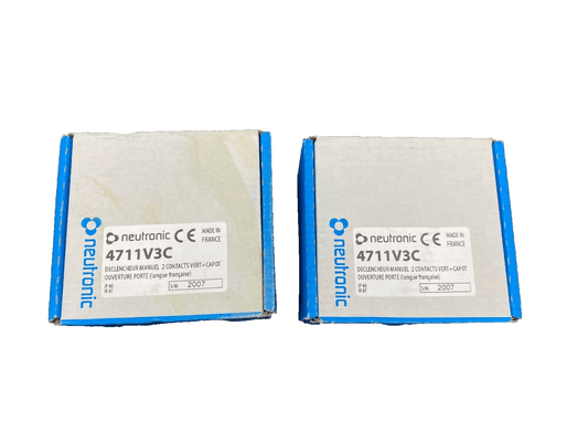 NEUTRONIC 4711V3C DECLENCHEUR MANUEL 2 CONTACTS VERT+CAPOT x2pc - KLR Automation