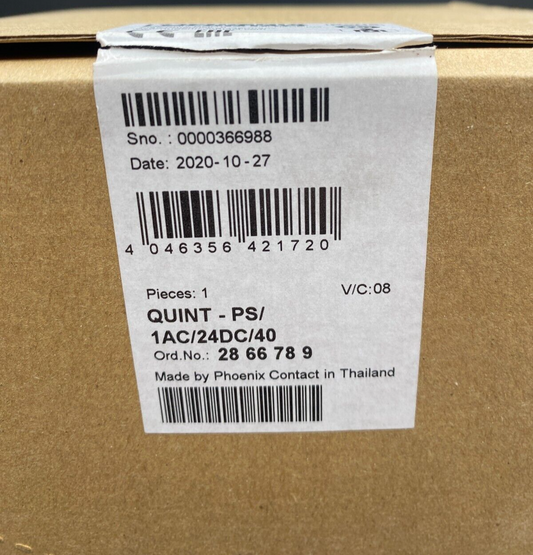 PHOENIX CONTACT 2866789 QUINT-PS/1AC/24DC/40 POWER SUPPLY