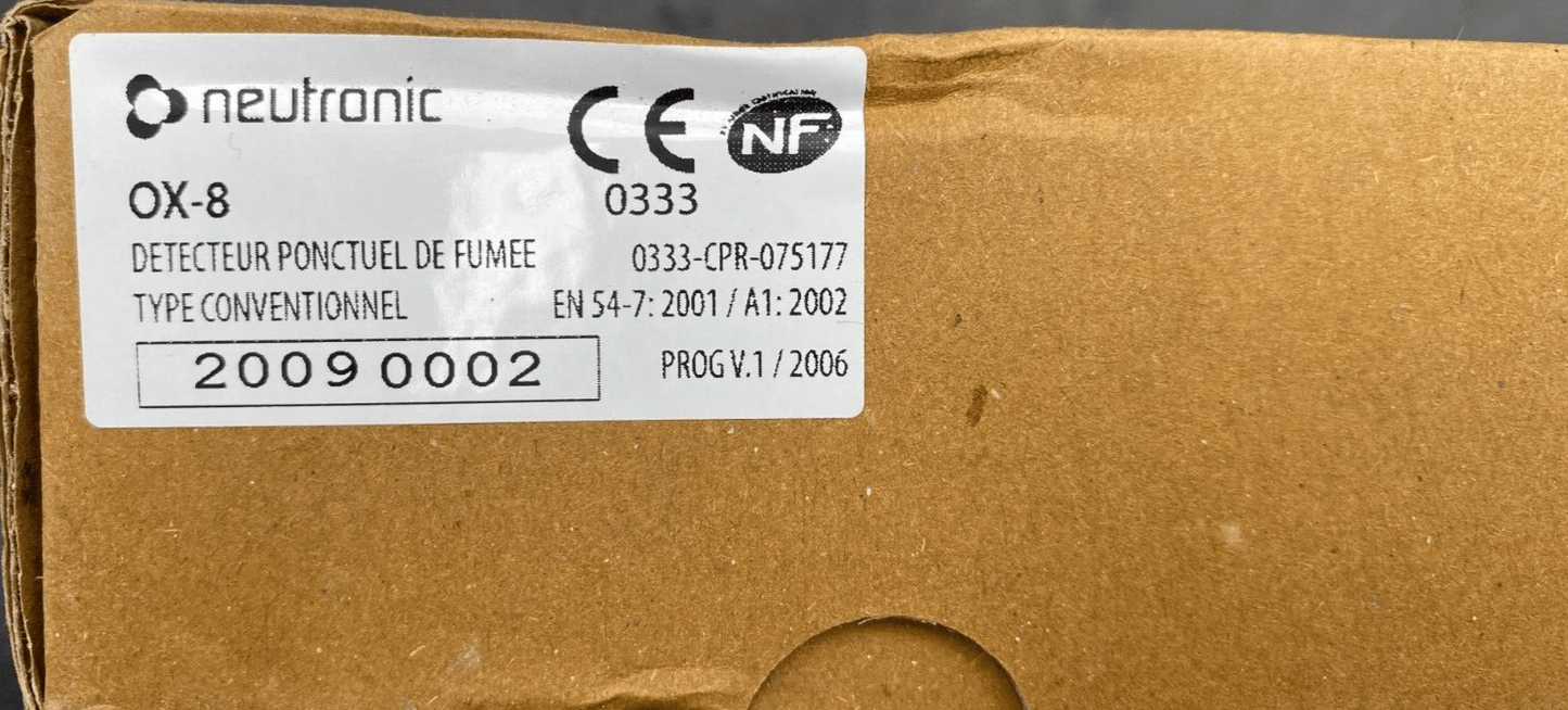 NEUTRONIC OX - 8 DETECTEUR PONCTUEL DE FUMEE TYPE CONVENTIONNEL x2pc - KLR Automation