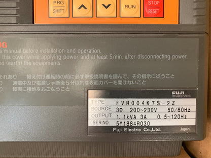 FUJI FVR K7S Inverter Drive FVR004K7S - 2Z - KLR Automation