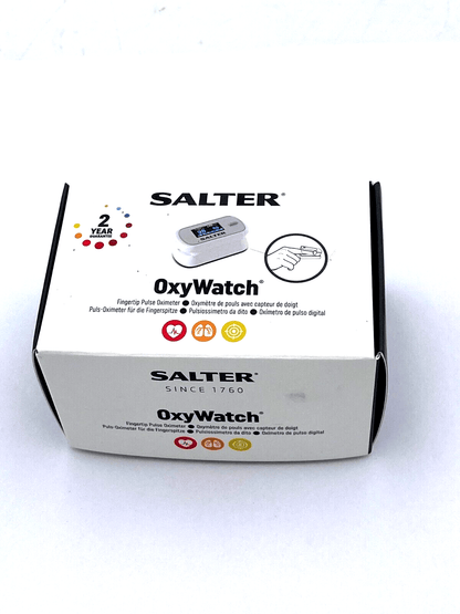 100 pc . Salter OxyWatch Fingertip Pulse Oximeter Blood Oxygen Heartbeat Monitor - KLR Automation