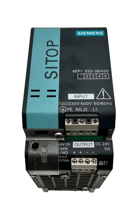 SIEMENS 6EP1333 - 3BA00 SITOP MODULAR 5A 1/2 PH POWER SUPPLY - KLR Automation