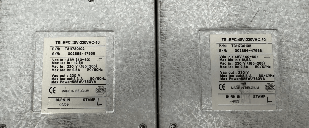 ELTEK T311730102 TSI - EPC - 48V - 230VAC - 10 MODULE ONDULEUR 525W/750VA x3pc + RACK - KLR Automation