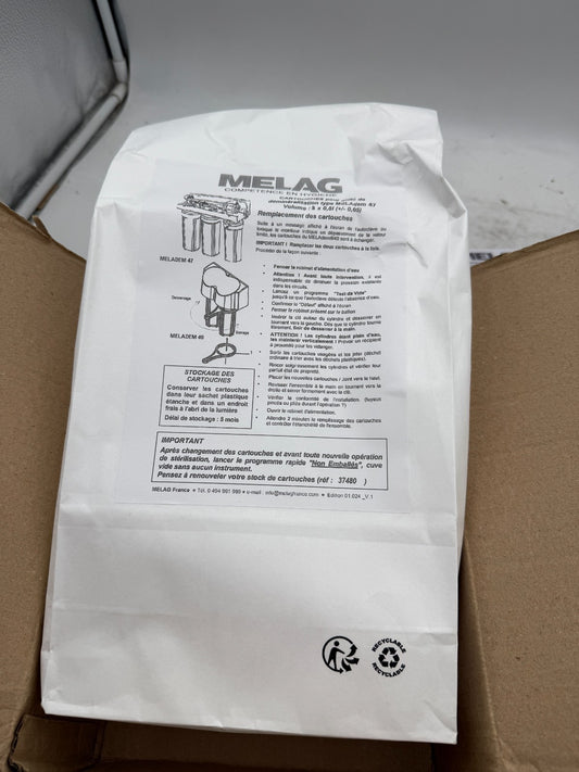 Melag kit 3 cartouche resine charbon filtre md47/55/56 - KLR Automation