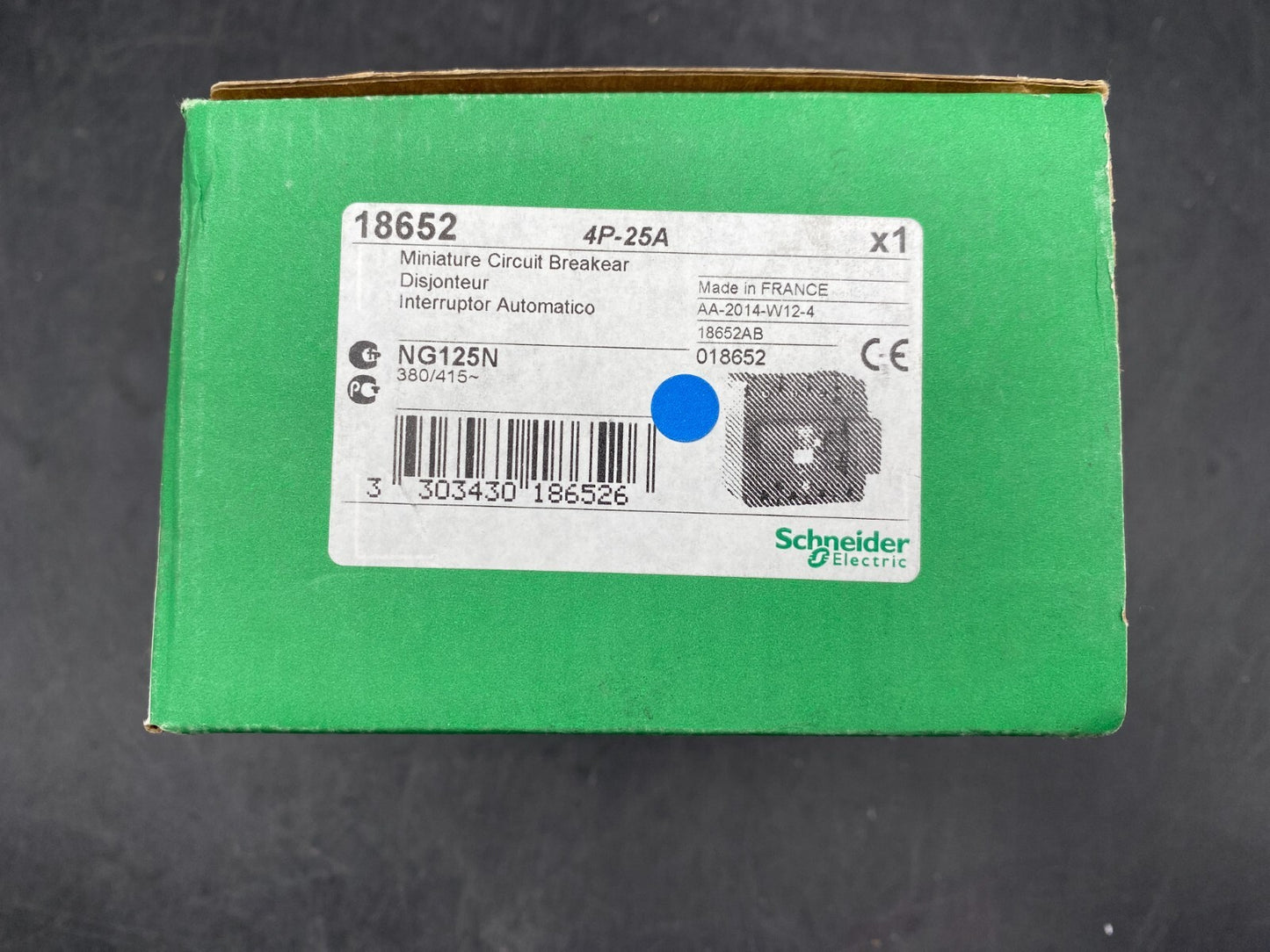SCHNEIDER ELECTRIC 18652 NG125N 4P - 25A MINIATURE CIRCUIT BREAKER - KLR Automation