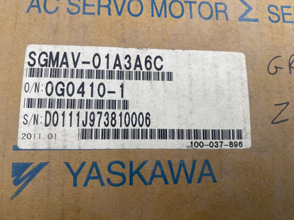 YASKAWA SGMAV-01A3A6C 0G0410-1 100W 200V 0.91A 3PH 3000 MIN-1 0.318 Nm x1pc