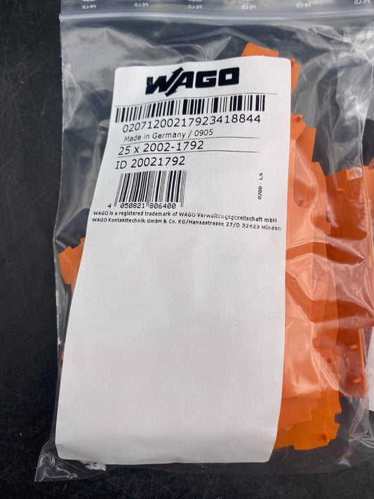 LOT DE 100 WAGO 2002 - 1792 PLAQUE D’EXTREMITE ET INTERMEDIAIRE - KLR Automation