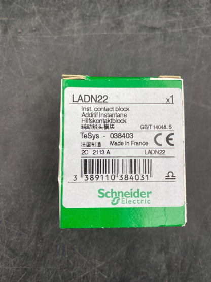 LOT OF 8 NEW SCHNEIDER ELECTRIC LADN22 TESYS 038403 INSTANT CONTACT BLOCK - KLR Automation