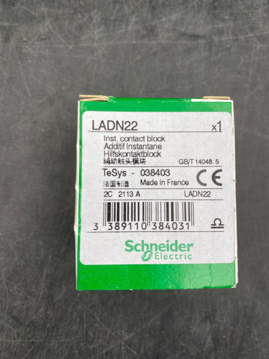 LOT OF 8 NEW SCHNEIDER ELECTRIC LADN22 TESYS 038403 INSTANT CONTACT BLOCK - KLR Automation