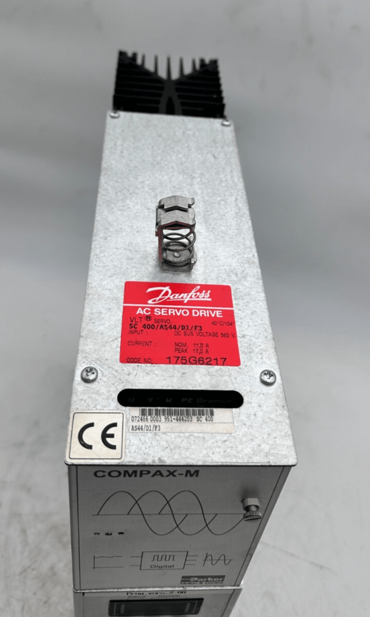 PARKER DANFOSS COMPAX 0500 - M SC 400/AS44/D1/F3 951 - 100200 AC SERVO DRIVE - KLR Automation