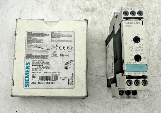 SIEMENS 3RP1560 - 1SP30 SIRIUS TIME RELAY - KLR Automation