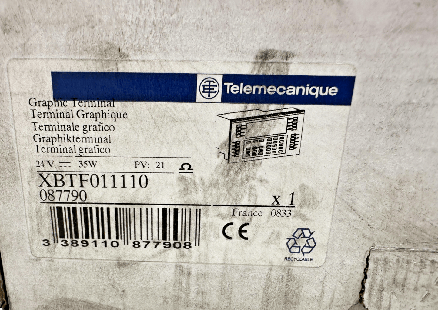 TELEMECANIQUE XBTF011110 MAGELIS GRAPHIC TERMINAL + XBT MEM 32 LAMPE MANQUANTE - KLR Automation