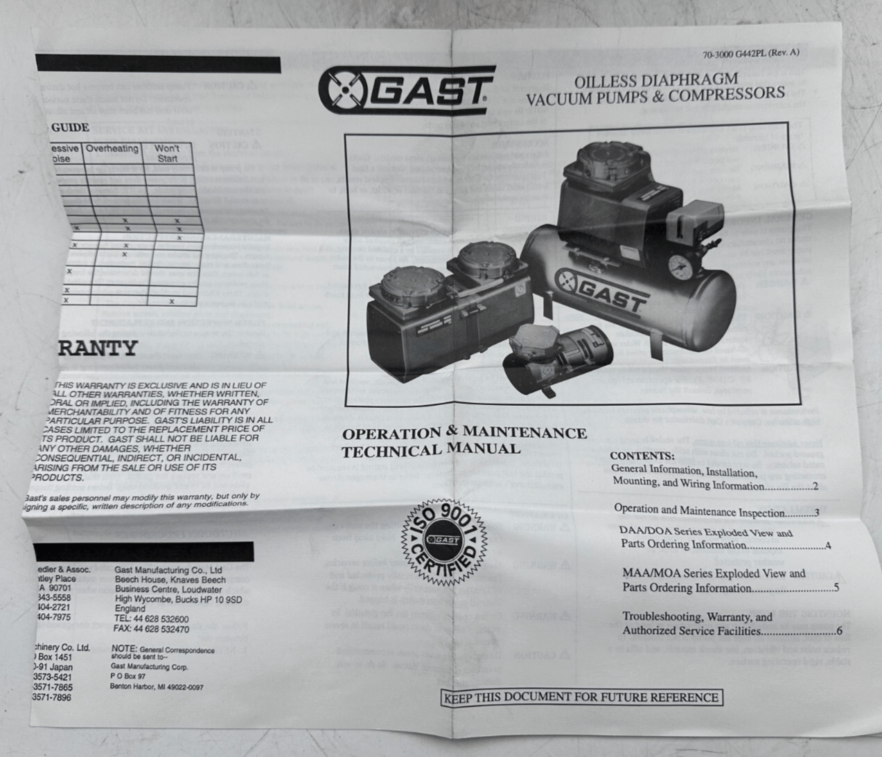 GAST DOA - P101 - BN POMPE A VIDE - KLR Automation