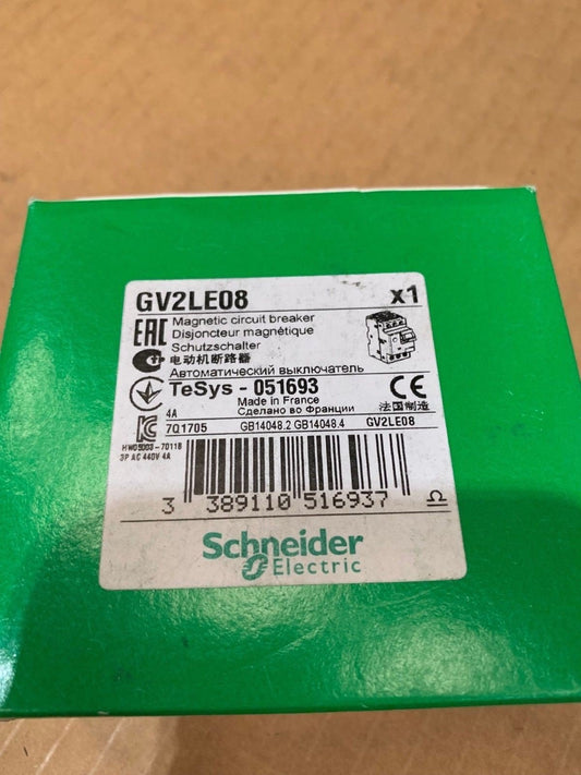 1 x Disjoncteur de protection moteur Schneider Electric, 3 pôles, 690 V GV2ME08 - KLR Automation
