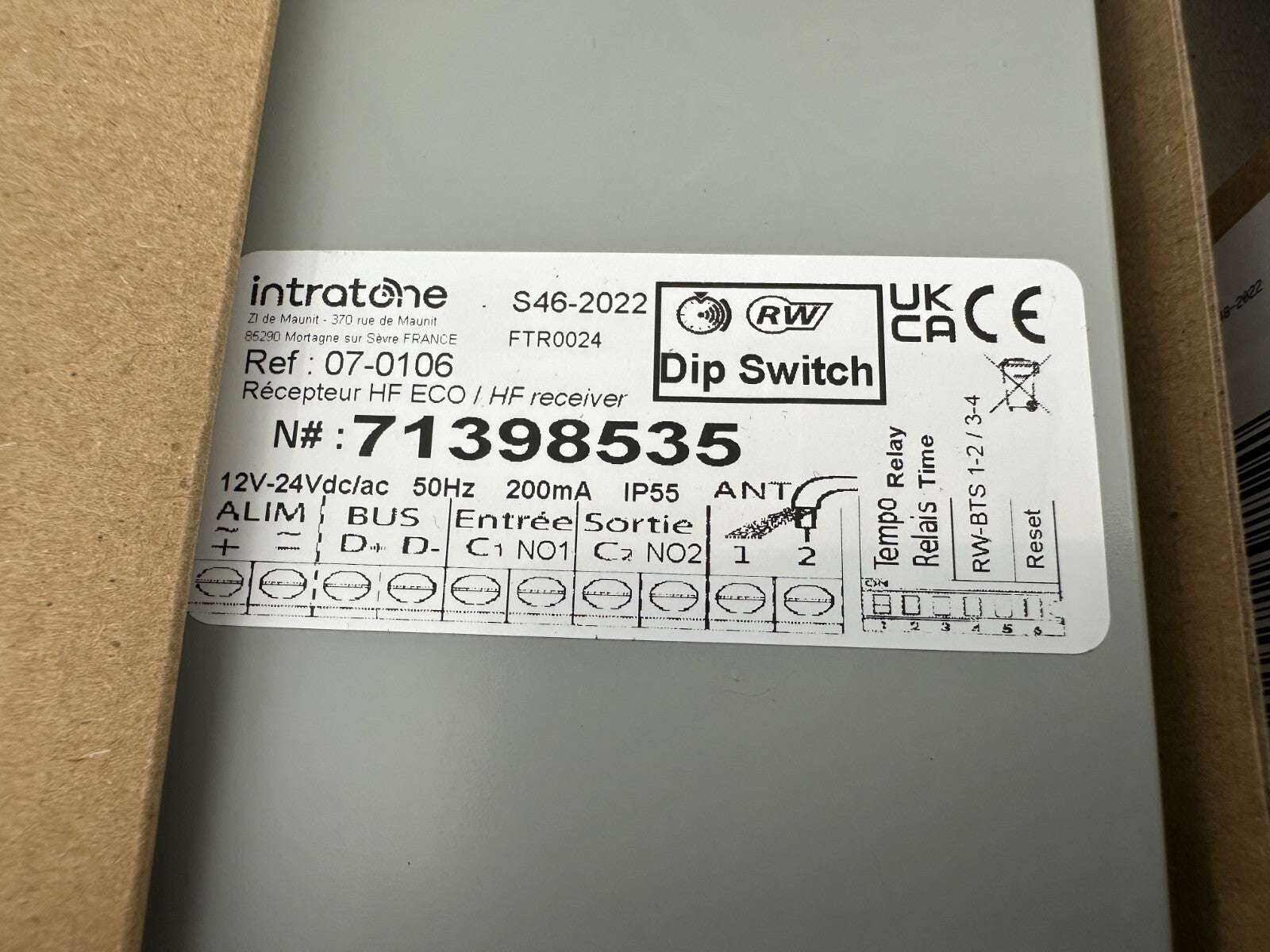 INTRATONE INTRABOX DATA ECO RECEPTEUR 07 - 0106 + MODULE GPRS FBC0014 - KLR Automation
