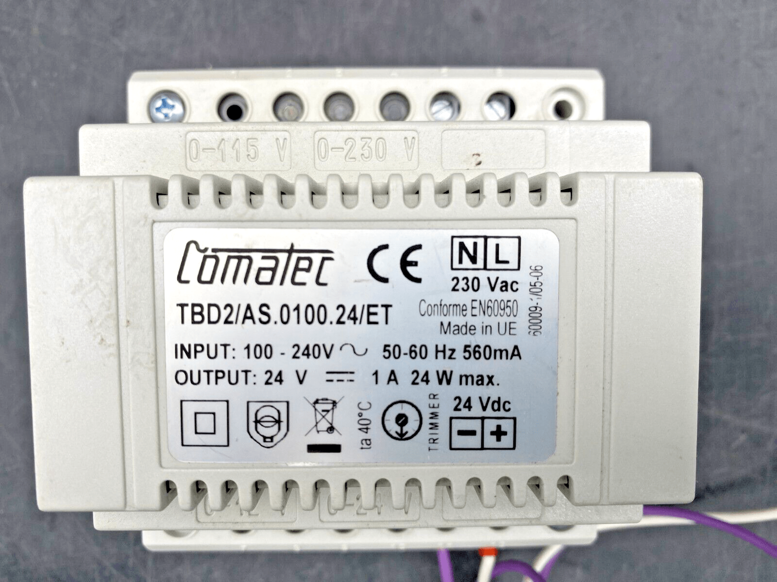 COMATEC TBD2/AS.0100.24/ET 100 - 240V DIN POWER RAIL - KLR Automation